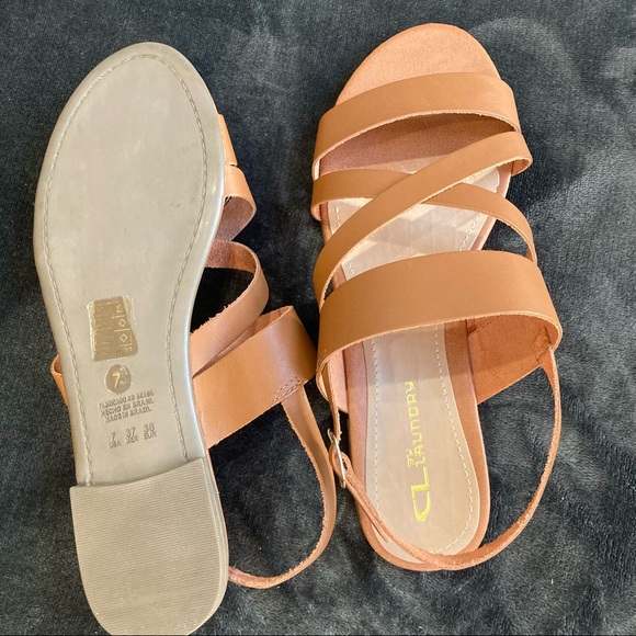 NWT Chinese Laundry Alliance Leather Sandals sz 7 Made in Brazil - Picture 6 of 7